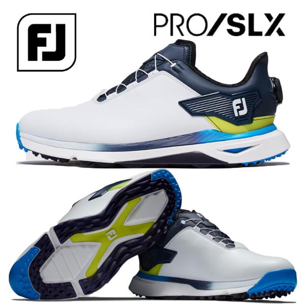 FJ Pro SLX ボア ゴルフシューズ ホワイト/ネイビー FootJoy 【Wサイズ】フットジョイ プロ エスエル エックス ボア