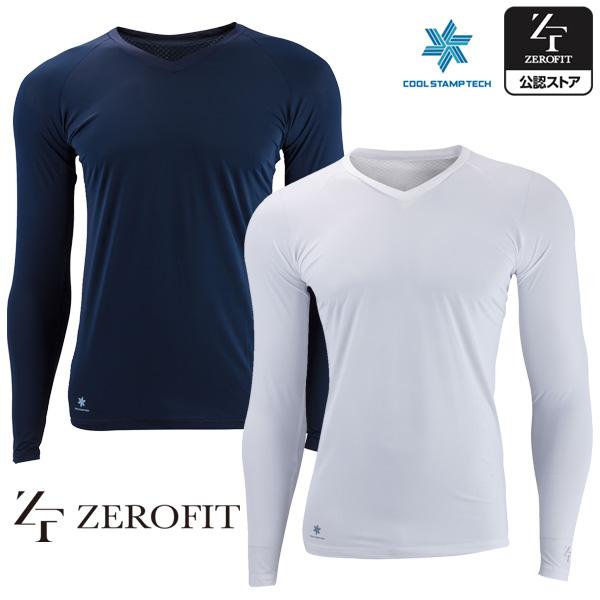ZEROFIT ICE MESH アンダーウェア　Ｖネック　ネイビー　Ｓサイズ ICE MESH アイスメッシュ Vネック長袖アンダーウェア（ユニ