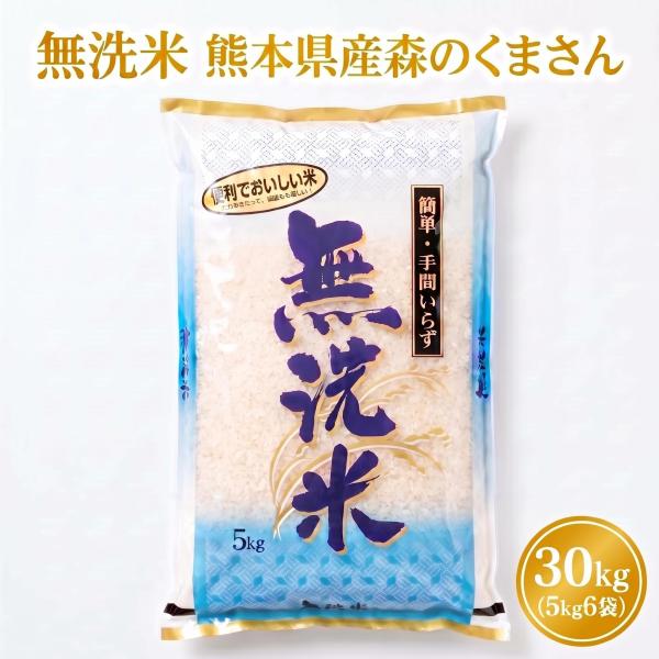 森のくまさん お米 米 30kg 白米 送料別 最短 無洗米 熊本県産 令和7 
