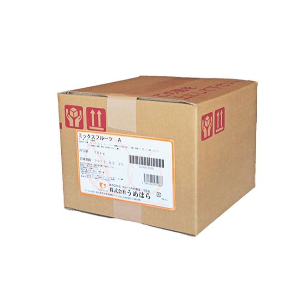 *この商品は業務用です。10kg：箱入　1kg：袋入オレンジ、レーズン、リンゴ、チェリー、パイン（うめはらフルーツミックスA）の洋酒漬です。