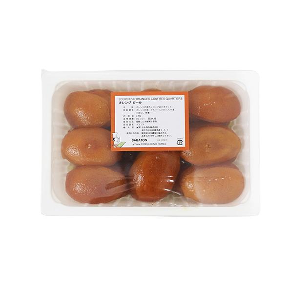 【ご注意】お取り寄せ商品のためお届けにお時間をいただきます。*この商品は業務用です。1/4カットオレンジピールのシロップ漬。お菓子のデコレーション、チョコレートに浸してエギュイエットなどに。