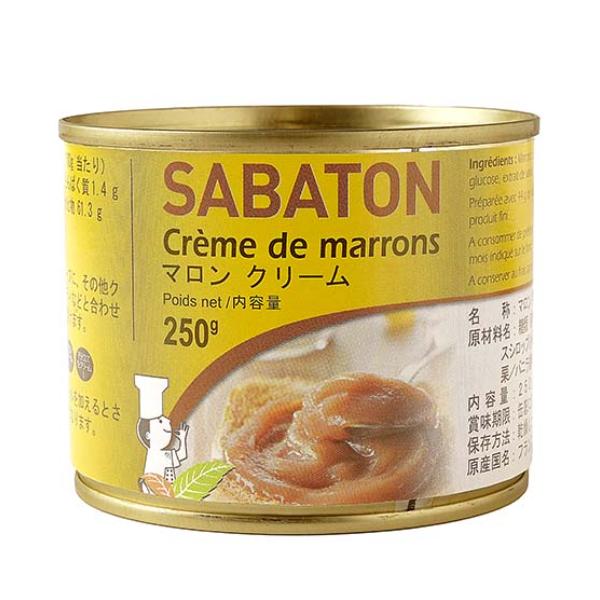 缶入　マロンをなめらかなクリーム状に加工し、バニラ、砂糖を加えたもの。クレームシャンティやヨーグルトなどに。