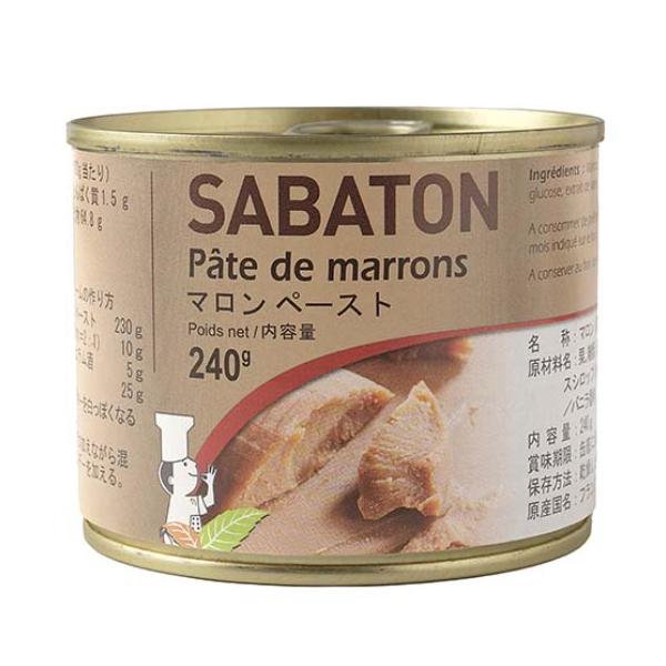 缶入　マロンをペースト状にし、バニラ、砂糖を加えたもの。泡立てた生クリームと合せてモンブランに。
