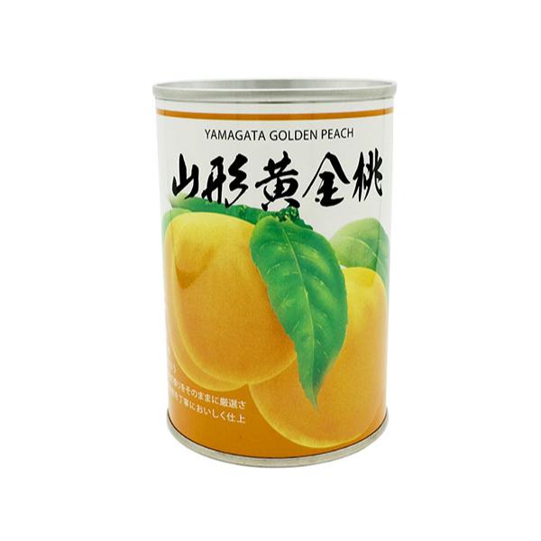 缶入　固形量250g桃の栽培に適した山形県産の黄金桃を缶詰にしました。山形の自然の恵みをいっぱいに受けた上品な甘さと香りをもつ黄金桃です。