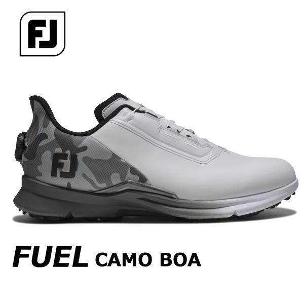 FootJoy 25  FJ フューエル カモ ボア 【ホワイト/ブラック カモ 】 55396 （W) FUEL CAMO BOA スパイクレス ゴルフシューズ フットジョイ カモ柄