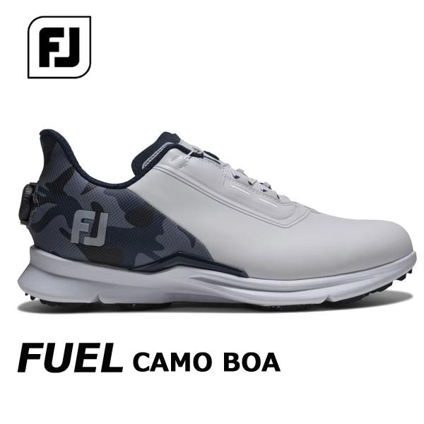 FootJoy 25  FJ フューエル カモ ボア 【ホワイト/ブルー カモ 】 55395 （W) FUEL CAMO BOA スパイクレス ゴルフシューズ フットジョイ カモ柄
