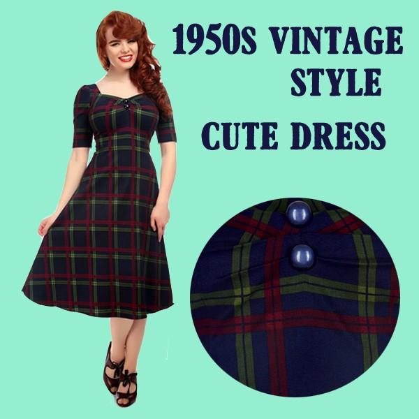 Mサイズ レトロ ビンテージスタイル チェックワンピース ロカビリー ピンナップドレス Buyee Buyee Japanese Proxy Service Buy From Japan Bot Online