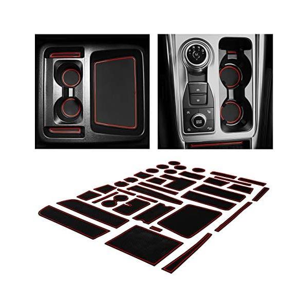 2020-2021 フォードエクスプローラー プレミアムカップホルダーライナーキット レッド FEXPL6-RED