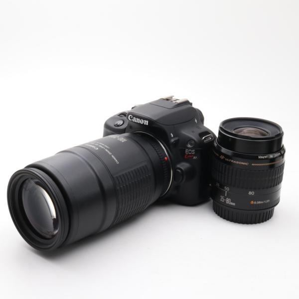 Canon - 【美品】Canon EOS Kiss X7 ダブルズームキット Wi-Fi SD EOS Kiss 一眼レフカメラ 中古 キヤノン Canon kiss X7 標準