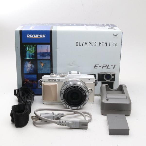 OLYMPUS ミラーレス一眼 PEN E-PL7 14-42mm EZレンズキット ホワイト