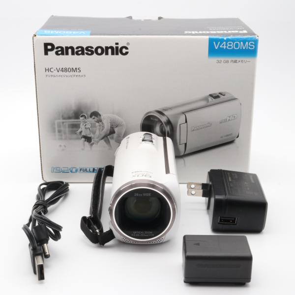 Panasonic パナソニック HC-V480MSビデオカメラ 90倍ズーム パナソニック HDビデオカメラ V480MS 32GB 高倍率90倍ズーム ホワイト