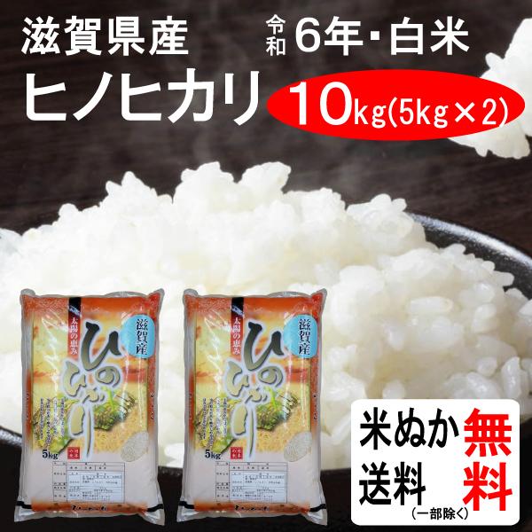 ヒノヒカリ 米 10kg 送料無料 滋賀県 白米 5kg×2袋 : お酒・お米