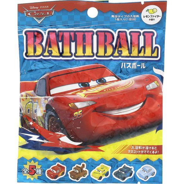発泡タイプの入浴剤。入浴料が溶けるとマスコットがでてくるよ！。全5種。だれがでてくるかな！？。ライトニング・マックィーン。メーター。クルーズ・ラミレス。ジャクソン・ストーム。サリー。表示成分。【成分】炭酸水素Na、クエン酸、硫酸Na、水、P...