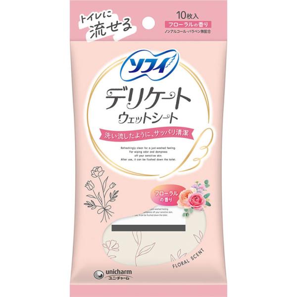トイレに流せる。ノンアルコール・パラベン無配合。デリケートな肌を、洗い流したように、サッパリ清潔。●ウェットタイプだから、落ちにくい汚れや、ニオイの元を簡単に拭き取ります。。●肌触りのよい素材（不織布）を使用しているのでデリケートな肌にもや...