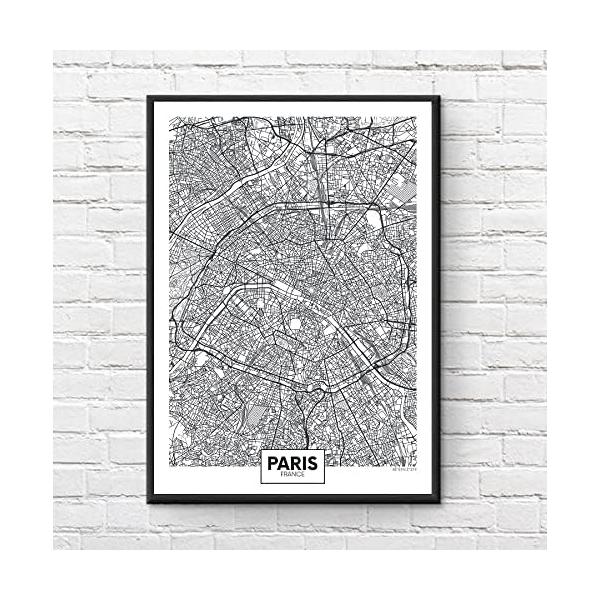 インテリアポスター フランス パリ 地図 Paris City Map A2サイズ(420×594mm) an1