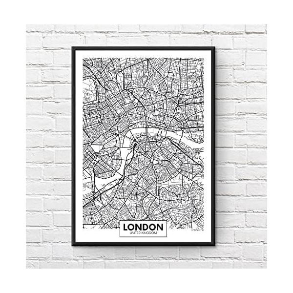 インテリアポスター イギリス ロンドン 地図 London City Map A2サイズ(420×594mm) an1