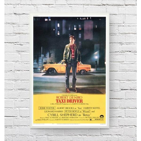 タクシードライバー 映画ポスター US版 白フレーム付き A3サイズ mi1