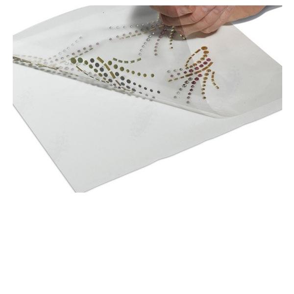 ゆうメール200円25枚まで同梱できます。Hotfixラインストーン用の耐熱シート20cm×20cmアイロンや専用コテでお好きにデコレーション。。