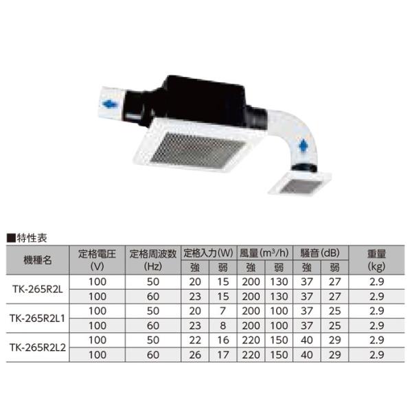 TK-265 R2L 天井用換気扇 メーカー直送＞TK-265R2L 天井用換気扇 2室 強弱24H対応 : 住設