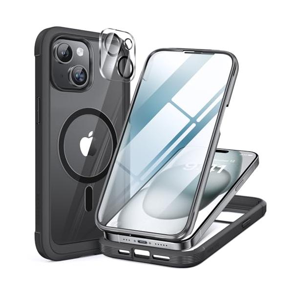 他サイト： Miracase iPhone15 用 ケース MagSafe対応 9H 強化ガラス 360°保護 スマホケース いPhone15 用 カバー 全身バンパー保護ケース 6.1インチ フルカバの商品画像