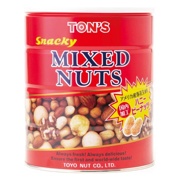 他サイト： 東洋ナッツ食品 スナッキーミックスナッツ缶 大容量 8種配合 アーモンド カシューナッツ おつまみ 650gの商品画像