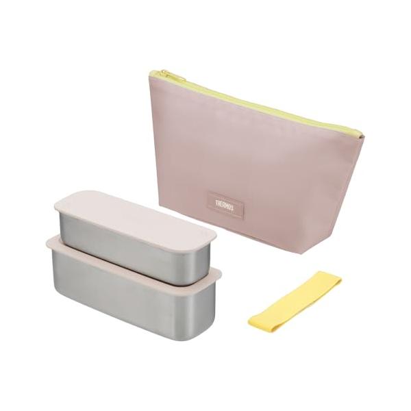 サーモス 弁当箱 2段 スリム フレッシュランチボックス 635ml イエローピンク DSA-605W Y-P