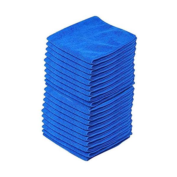 PandaTree 吸水 マイクロファイバークロス 50枚入 車タオル 洗車 家事用 掃除 速幹 業務用 ふき取り タオル (30×30cm)