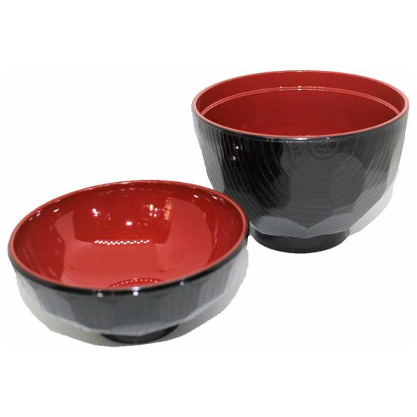 汁椀 KATU フタ付 亀甲 吸物椀 黒内朱 食洗機対応 : Tomorrow Life