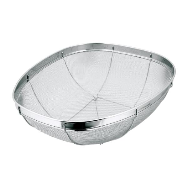 米や野菜などの嵩張る食品の水切りに便利。■製品スペックサイズ：約40.5×34×13.5cm(横幅×奥行×高さ)重量：約420g材質：18-8ステンレス原産国：日本＜おすすめポイント＞業務用 亀型ざる 亀型ザル