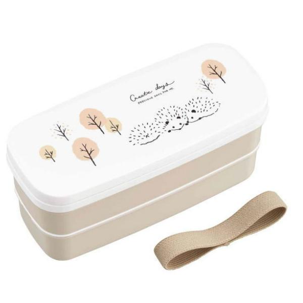ランチボックス お弁当箱 2段 640ml 箸付 ベルト付 ハリネズミ ランチボックス お弁当箱 2段 640ml 箸付 ベルト付 ハリネズミ