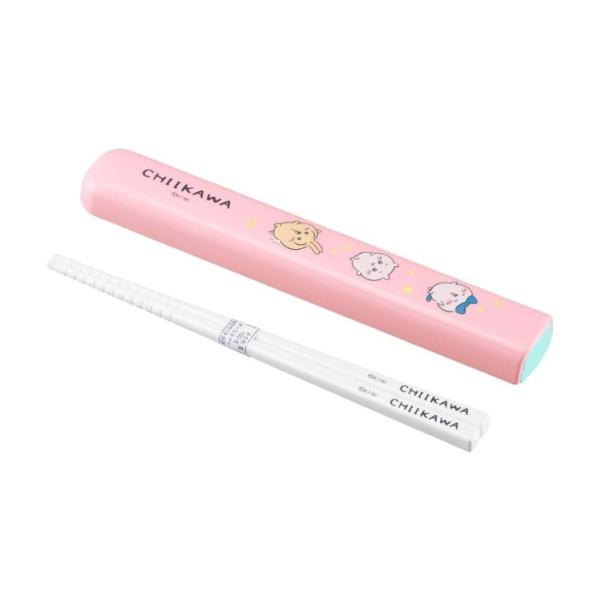ちいかわ 箸箱セット 箸 箸箱 16.5cm スライド 抗菌 食洗機対応 日本製 ピンク ブルー 引フタ 子供用 携帯 お弁当用 かわいい OSK HS-11 No.5