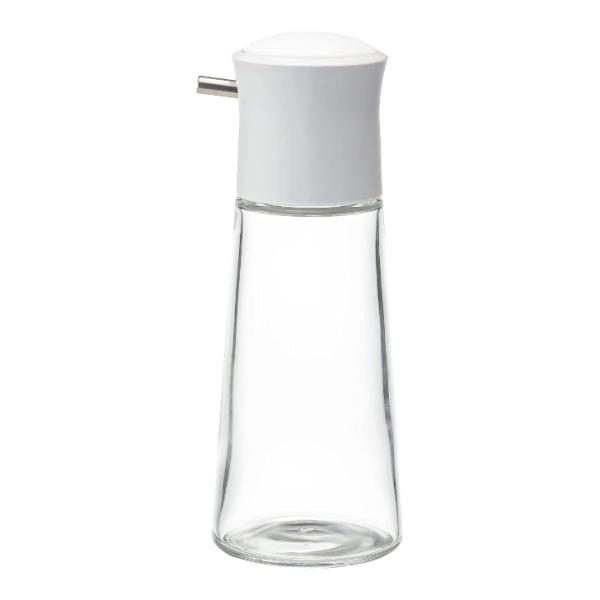 量を調整して注げる液体調味料容器です。軽く押せば少量ずつしか出ないので便利です。ステンレス製の注ぎ口は素材の薄さと斜め上向きの角度で、切れが良く液ダレしにくくなっています。ガラス製容器なので安定感があり、ニオイ移りがしにくいです。ポリプロピ...