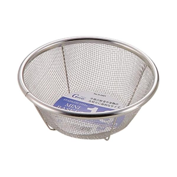 少量の水切りに便利なミニサイズ。野菜や果物、麺類などの水切りに適しています。足付なのでシンク面に直接触れず、水切りもしやすい。サビにくく、丈夫なステンレス製で衛生的です。食器洗い乾燥機の使用ができます。■製品スペックサイズ：約13×13×5...