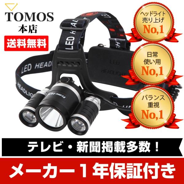 ヘッドライト LED ジョギング Tomo Light トモライト ランニング 散歩 キャンプ アウトドア 自転車  18650 充電式 LEDヘッドライト