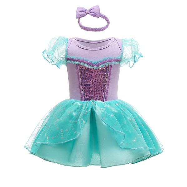 ヘアバンド付き　プリンセスロンパース ベビー服 プリンセス お姫様 子供服 コットン  仮装 コスチューム キッズ  かわいい70cm 80cm 90cm 95cm