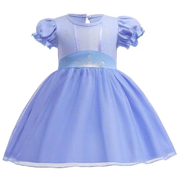 プリンセス ワンピース キッズ 普段着 コスプレワンピース 水色 女の子　大人気　なりきり　お姫様変身90cm〜130cm