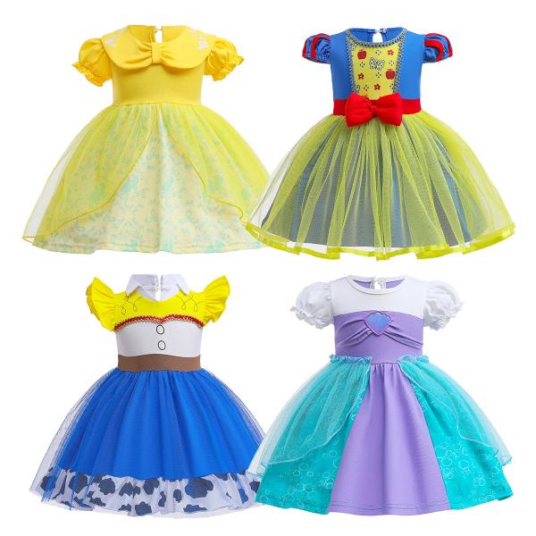 プリンセス　女の子　可愛い なりきり   お姫様 ハロウィン仮装　クリスマスプレゼント　普段着でも　柄選べる　綿素材　90cm〜130cm