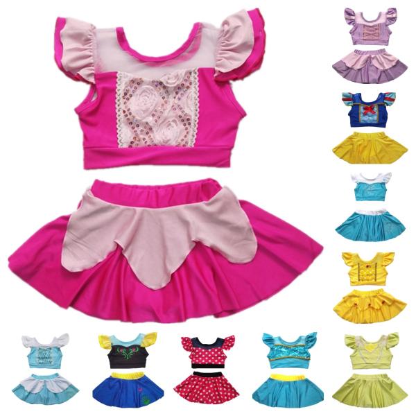 【送料無料】子供水着 プリンセス水着　女の子 お姫様 セパレートプリンセス 子供水着 スクール水着 スイムウェア　学校のプールの授業　スイミングスクール