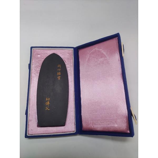中国　古墨　「程君房墨」 倣古墨同心結言】単品 約114g幻博父 古歙程君房製 唐墨 固形墨 古墨