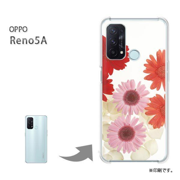 OPPO Reno5A カバー ハードケース デザイン ゆうパケ送料無料 花・ガーベラ(白)/reno5a-pc-new1099