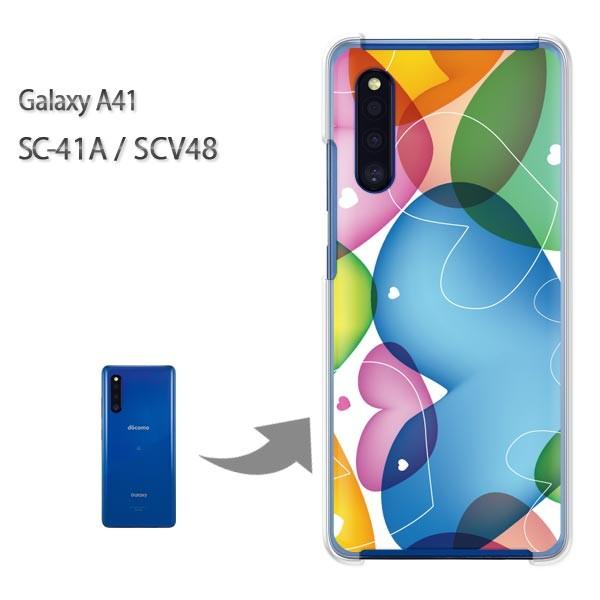 GalaxyA41 �P�[�X SCV48 SC-41A �J�o�[ �N���A �n�[�h�P�[�X �f�U�C�� �n�[�g(�u���[�E�s���N)/sc41a-pc-new0561