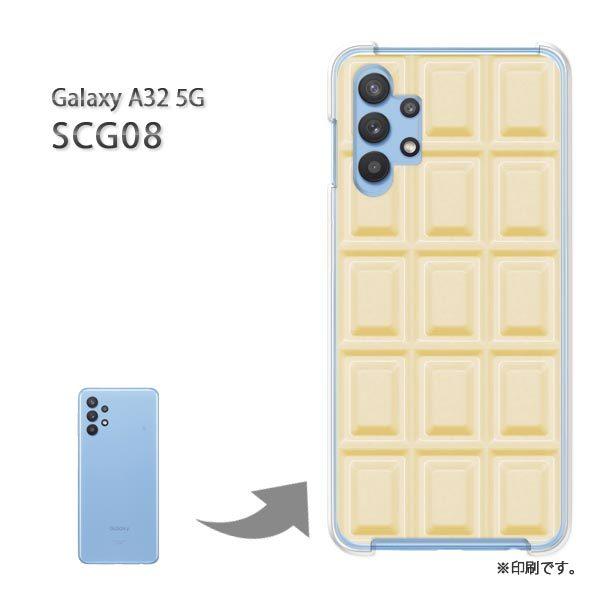 ���� SCG08 Galaxy A32 5G �J�o�[ �n�[�h�P�[�X �f�U�C�� �`���R White�`���R���[�g/scg08-M611