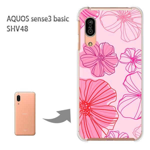 SHV48 �P�[�X AQUOS sense3 basic �n�[�h �v�����g ��� �f�U�C�� �ԁE�V���v��(�s���N)/shv48-pc-new1710