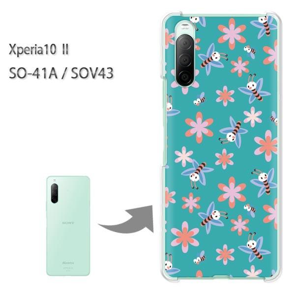 SOV43 �P�[�X SO-41A �J�o�[ Xperia10II �N���A �n�[�h�P�[�X �f�U�C�� �ԁE�I(�O���[��)/so41a-pc-new0971