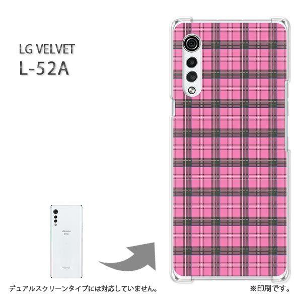 ���� L-52A �P�[�X LG VELVET �J�o�[ �n�[�h�P�[�X �f�U�C�� �`�F�b�N�� �s���N/l52a-M801