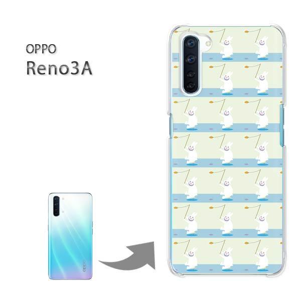 OPPO Reno3A �I�b�| ���m3A �n�[�h�P�[�X �f�U�C�� �����E�E�T�M(�O���[��)/reno3a-pc-new0958