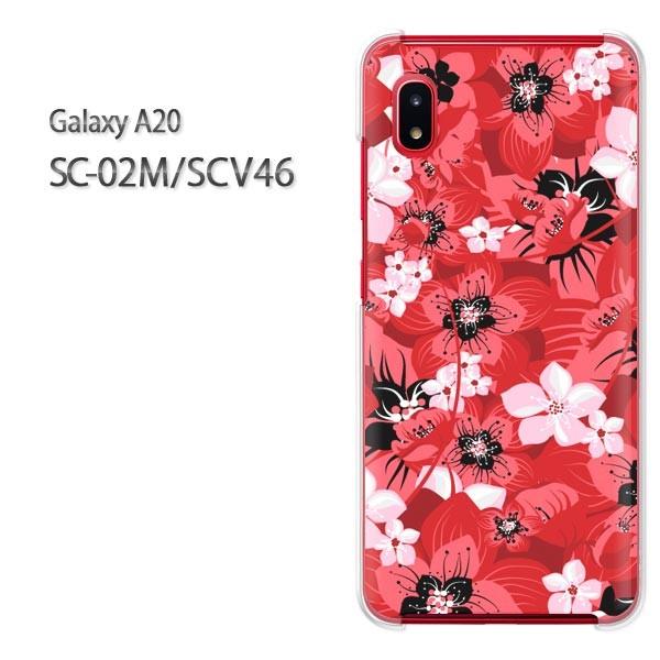 Galaxy A20 SC-02M SCV46 ギャラクシー galaxya20 花(赤)/sc02m-pc