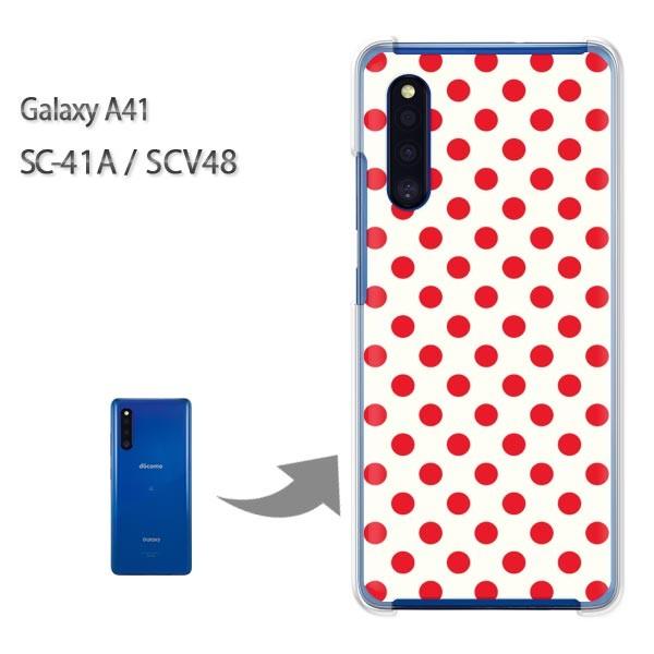 GalaxyA41 �P�[�X SCV48 SC-41A �J�o�[ �N���A �n�[�h�P�[�X �f�U�C��  ���o�b�N�E�ԃh�b�g/sc41a-M107