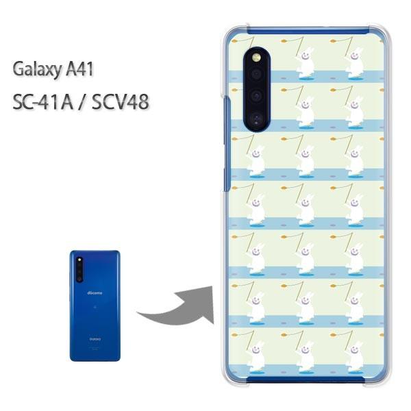 GalaxyA41 �P�[�X SCV48 SC-41A �J�o�[ �N���A �n�[�h�P�[�X �f�U�C�� �����E�E�T�M(�O���[��)/sc41a-pc-new0958