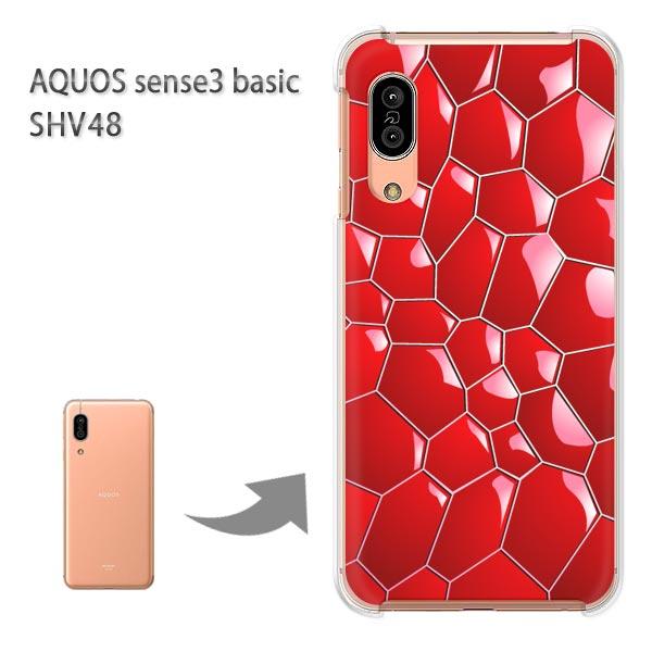 SHV48 �P�[�X AQUOS sense3 basic �n�[�h �v�����g ��� �f�U�C�� ���E�L���L��(�s���N)/shv48-pc-new1372